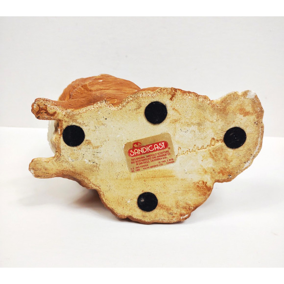 VTG 1985 Sandicast Pomeranian Dog Puppy Figurine Statue 189 Signed Sandra Brue - Picture 7 of 10